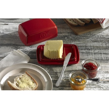 Image 1 of Emile Henry Керамичен съд за масло "butter dish" - цвят червен