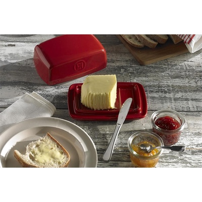Emile Henry Керамичен съд за масло "butter dish" - цвят червен