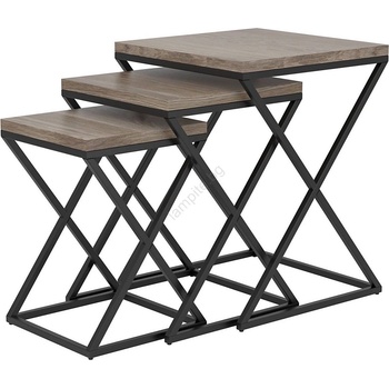 EGLO 424783 - Комплект от 3 странични маси CLONMANY, кафяво/черно (EG424783)