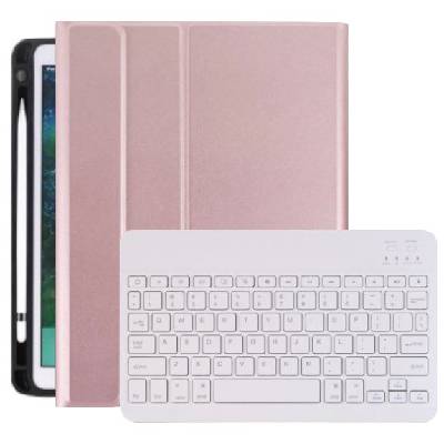 Калъф с клавиатура и място на Apple Pencil за iPad 10, 2" (2019-2021) / Air 3 (2019) / Pro 10, 5" - розов (20889)