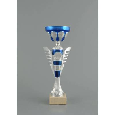 Sportovní stříbrno modrý pohár 30 34 cm 30 cm