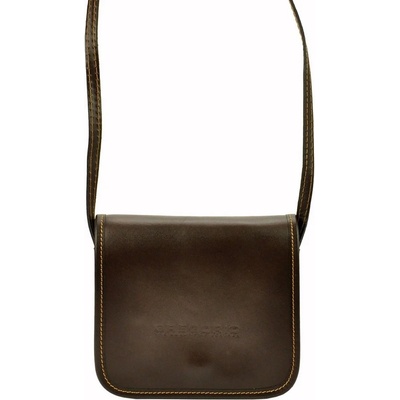 Gregorio malá kožená crossbody kabelka 109 tmavěhnědá