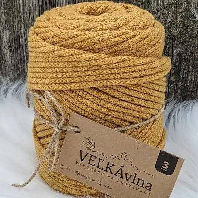 Velká vlna Špagát 3mm Hořčice