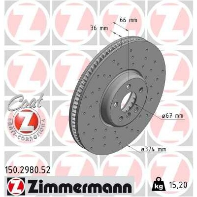 Brzdový kotúč ZIMMERMANN 150.2980.52 (150298052)