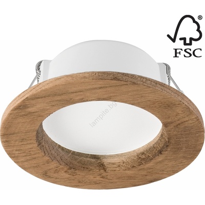 LAMKUR Led вградено осветително тяло woody spot led/5, 5w/230v 4000k орех Ø10 см (la51840)