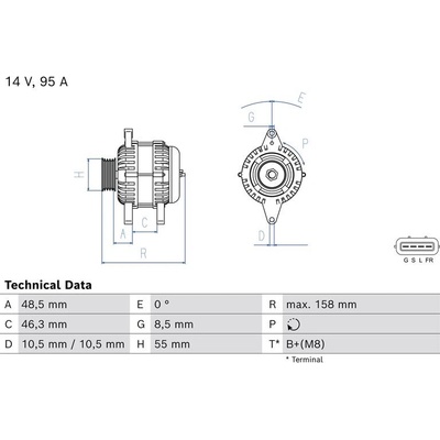BOSCH 0 986 085 070 generátor (0986085070)
