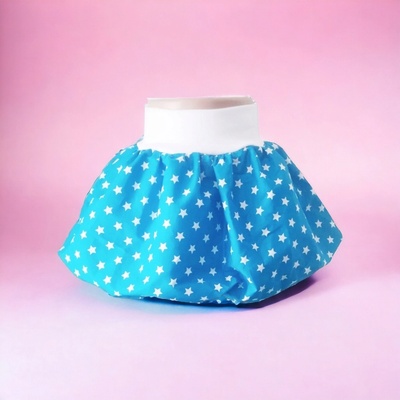Dětská dívčí balónová sukně s bílými hvezdičkami modrá