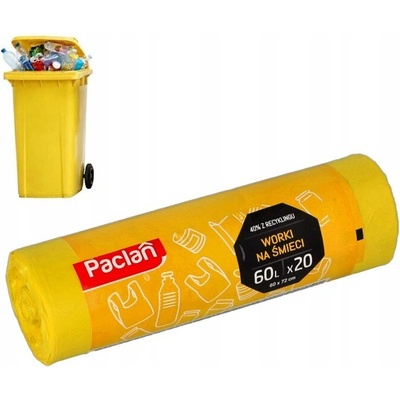 Paclan Pytle na plast a kovy 60 l 11 µm 20 ks žluté
