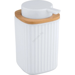 WENKO 25294100 - Дозатор за течен сапун ROTELLO 8, 9x12, 7 cm бял/кафяв (WE0237)