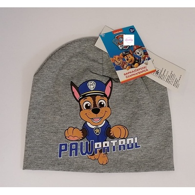dětská čepice jaro/podzim Tlapková patrola šedá