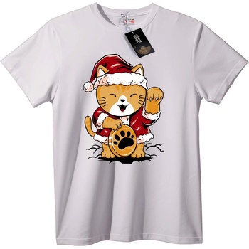 NOONEBRAND Тениска Коледно Коте Санта - S, Black