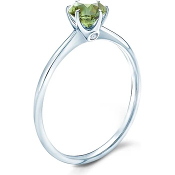 Image 1 of SAVICKI Годежен пръстен The Journey: бяло злато, зелен сапфир