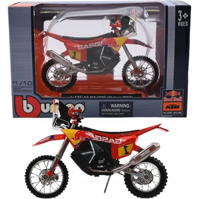 Bburago Cycle Red Bull KTM Rally GasGas RX450F Dakar 2023 1:18