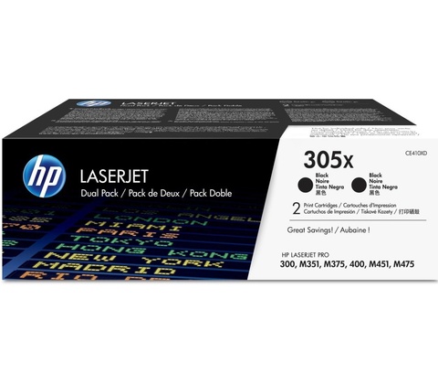 HP 305X originální tonerová kazeta dvojbalení černé CE410XD