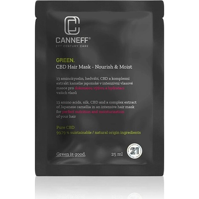 Canneff Green CBD Hair Mask regenerační a hydratační 25 ml – Sleviste.cz