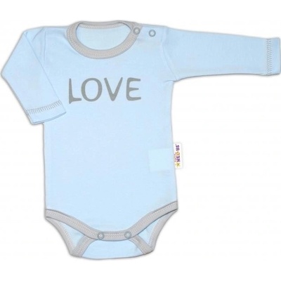 Baby Nellys Body dlhý rukáv Love modrý