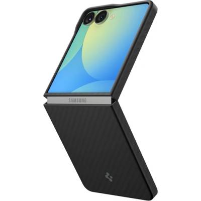 Spigen Samsung Z Flip7 SPIGEN AIRSKIN силиконов протектор за телефон, устойчив на удар, карбонова шарка, ЧЕРЕН ACS09564 (ACS09564)