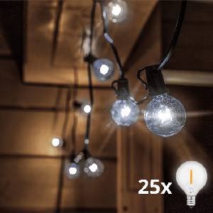 Brilagi - LED външна декоративна гирлянда GIRLANDA 25xE12 20m IP44 студено бяло (BG0586)