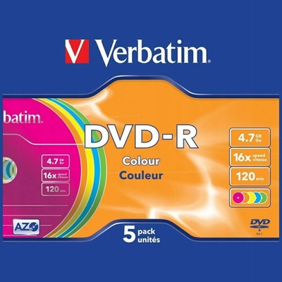 Verbatim DVD-R 4,7GB 16x, Advanced AZO+, slimbox, 5ks (43557) – Zboží Živě