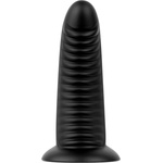 BUTTR Double Ribbed - гигантски оребрен анален плъг (черен) - 26 см - lovesexshop