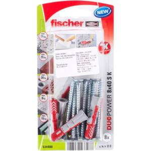 Fischer УНИВЕРСАЛЕН ДЮБЕЛ С ВИНТ Ф8Х40ММ 8 БРОЯ fischer duopower s k nv (4048962237078)