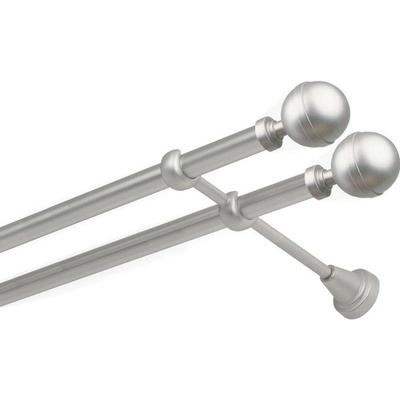 OK-GarnýžeCZ Garnýž kovová dvouřadá 19mm Kalisto double satina 270 cm do stěny / na tunýlek - bez kroužků