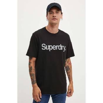 Superdry Памучна тениска Superdry в черно с принт M1012032A-02A (M1012032A.02A)