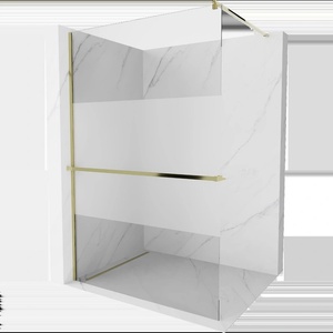 Mexen Kioto+ душекран с рафт Walk-in 70 x 200 см, прозрачен/матов, златен - 800-070-121-50-35 (800-070-121-50-35)