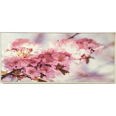 Bondecor Obraz na plátně v rámu "Růžový květ" 102x51cm Barva: Přírodní rám