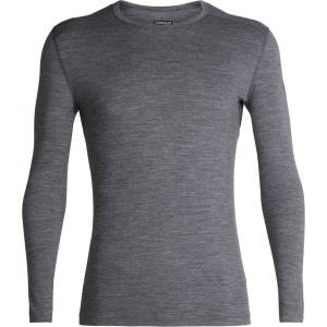 Icebreaker Мъжко мериносово термобельо Icebreaker 200 Oasis L/S Crewe Merino base layer - Gritstone Heather / Black - размер XL (015-0858-1214)