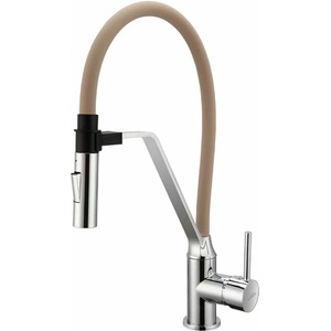 INVENA Кухненски смесител с гъвкав чучур Invena Magnetic Sink бежов - хром (BZ-30-L03-C)