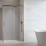 Radaway Правоъгълна душ кабина с плъзгаща се врата Radaway Idea KDJ 140x80 см, матирана медно-прозрачно покритие, дясна (387044-93-01R+387051-93-01L)