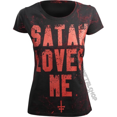 AMENOMEN тениска хардкор дамски - satan ОБИЧА АЗ - amenomen - omen057da allprint red