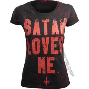 AMENOMEN тениска хардкор дамски - satan ОБИЧА АЗ - amenomen - omen057da allprint red
