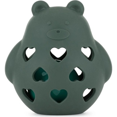 PETITE&MARS Hračka silikonová s chrastítkem Bear Basil Misty Green