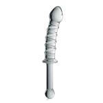 Glossy Toys Стъклено дилдо с релеф Glossy №16 прозрачно