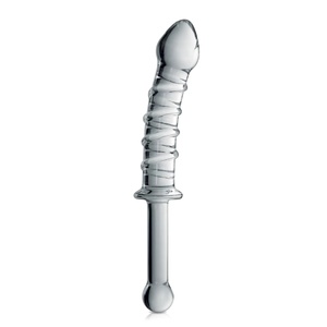 Glossy Toys Стъклено дилдо с релеф Glossy №16 прозрачно