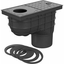 Chuděj Kanalizačná vpusť spodná D125 čierna