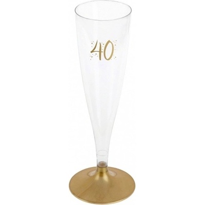 Santex Poháre plastové 40. narodeniny zlaté 14 cl