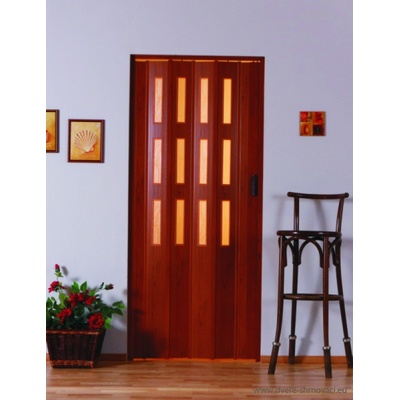 Petromila Koženkové shrnovací dveře třešeň 83x200 cm prosklené