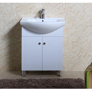 Inter Ceramic Долен шкаф за баня ICP 6591, PVC, бял, с умивалник, 85x44x65см (6591 CB + УМИВ. 8765)