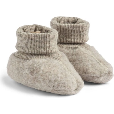 Wheat capáčky z merino vlny khaki melange