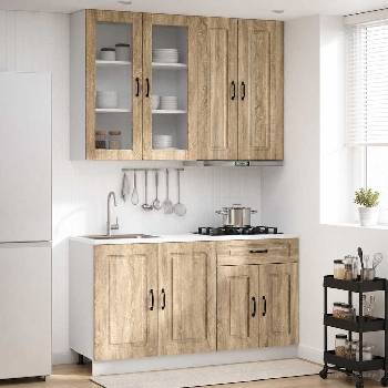 vidaXL Кухненски единица KALMAR 4 pcs Дъб сонома Инженерна дървесина (3438307)