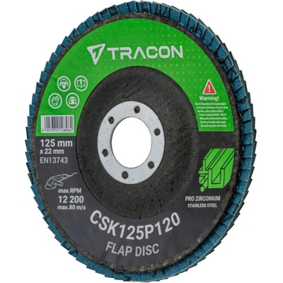 Tracon Brúsny kotúč 125 x 22 mm P120 CSK125P120