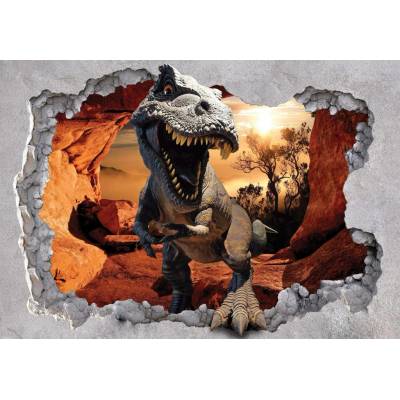Postershop Fototapeta vliesová Dinosaurus ze zdi, rozměry 254x184 cm