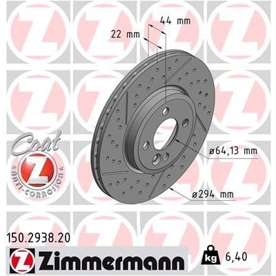 Brzdový kotúč (cena za 1ks) ZIMMERMANN 150.2938.20