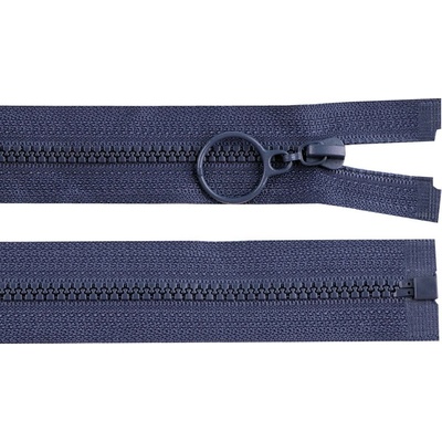 Kostěný zip No 3 délka 30 cm s kroužkem, malé, 330 modrá tmavá