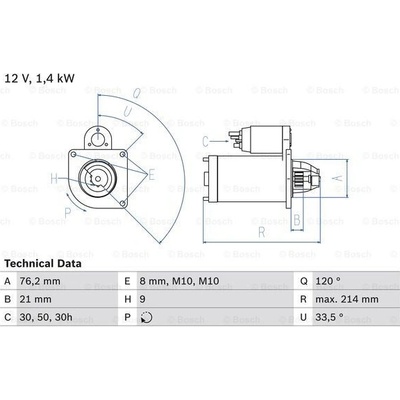 BOSCH STARTER 0 986 017 110