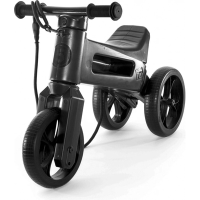 FUNNY WHEELS Rider SuperSport 2v1 čierne All Black s popruhom a tichými kolesami