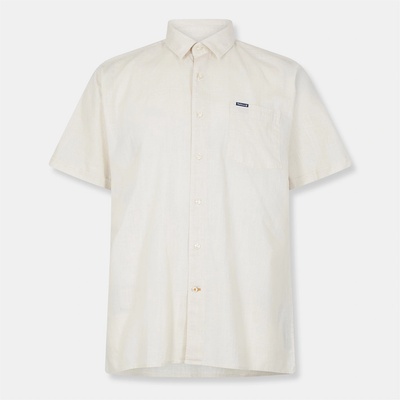 Barbour Риза с къс ръкав Barbour Men's Pigment Short Sleeve Shirt - Oatmeal BE72